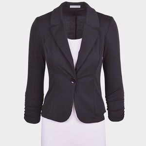 Black one button blazer